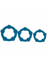 LEVELZ - Beaded Silicone Cock Ring Set of 3 (35mm, 40mm, 45mm) - Teal